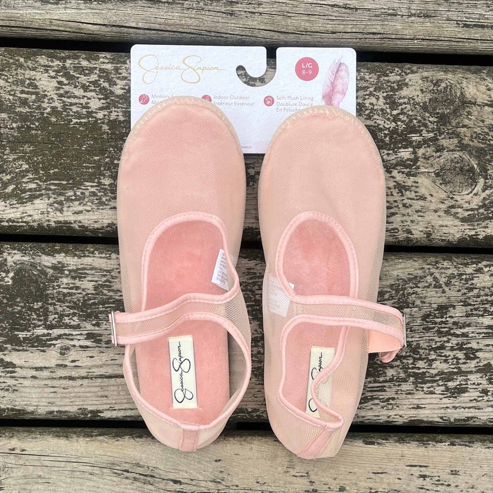 NWT Jessica Simpson Memory Foam Indoor Outdoor Plush  Slippers Large Size 8-9